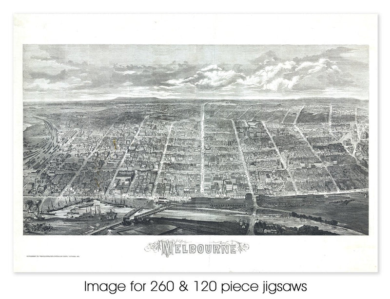 Melbourne - 1871 (Landscape) Jigsaw Puzzle by Artist Craig Holloway and Manufactured by QPuzzles in Queensland