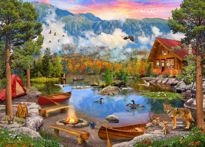 Mountain Lake (Landscape) Jigsaw Puzzle by Artist MGL Licensing and Manufactured by QPuzzles in Queensland