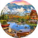 Mountain Lake (Round) Jigsaw Puzzle by Artist MGL Licensing and Manufactured by QPuzzles in Queensland