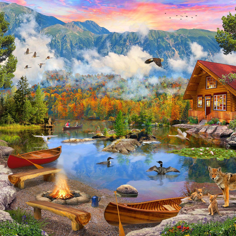 Mountain Lake (Square) Jigsaw Puzzle by Artist MGL Licensing and Manufactured by QPuzzles in Queensland