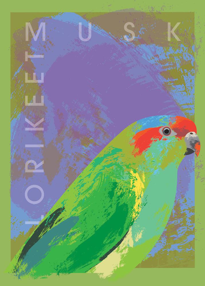 Musk Lorikeet (Portrait) Jigsaw Puzzle by Artist Robert Mancini and Manufactured by QPuzzles in Queensland