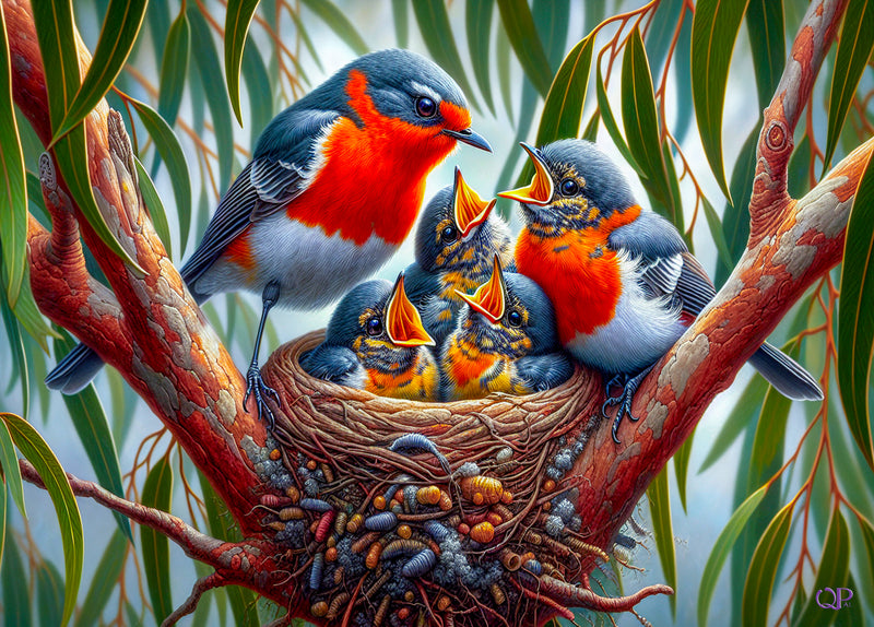 Nesting Robbins (Landscape)