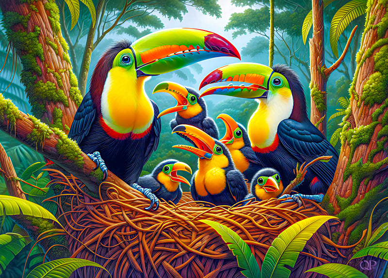 Nesting Toucans (Landscape)