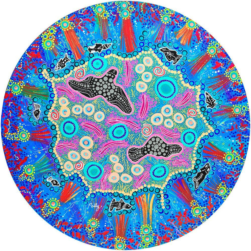 Ocean Life (Round) Jigsaw Puzzle by Artist Polly Wilson and Manufactured by QPuzzles in Queensland