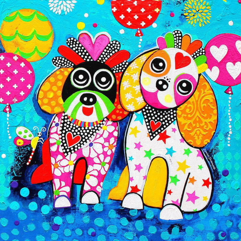 Oodles Of Love Dogs (Square) Jigsaw Puzzle by Artist Donna Sharam and Manufactured by QPuzzles in Queensland