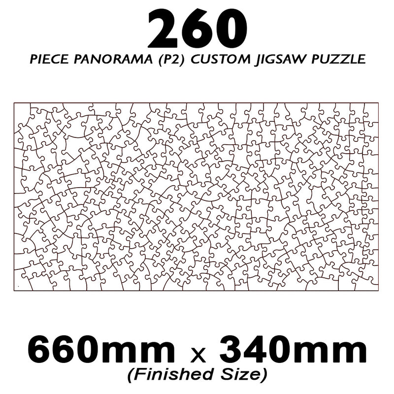 260 Piece Panoramic (2to1) Custom Jigsaw 660x340mm (Retail)