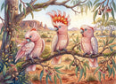 Pink Cockatoos in the Gums (Landscape)