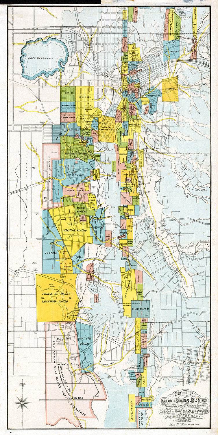 Plan of Ballarat & Sebastopol Gold Mines, circa 1870's