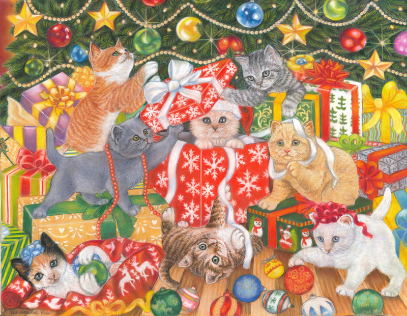 Playful Christmas Kittens (Landscape)