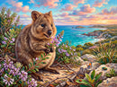 Quokka Foraging Thomasia (Landscape)