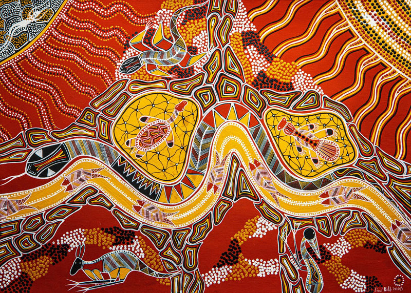 Rainbow Serpent Creation (Landscape) Jigsaw Puzzle by Artist Lionel Phillips and Manufactured by QPuzzles in Queensland