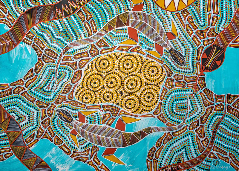 Rainbow Serpent & The Two Goannas (Landscape) Jigsaw Puzzle by Artist Lionel Phillips and Manufactured by QPuzzles in Queensland