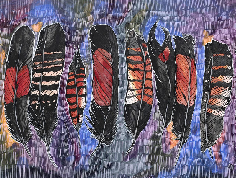 Red Tail Feathers (Landscape)