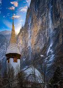Snowy Morning at Kirche Lauterbrunnen (Landscape) QPuzzles