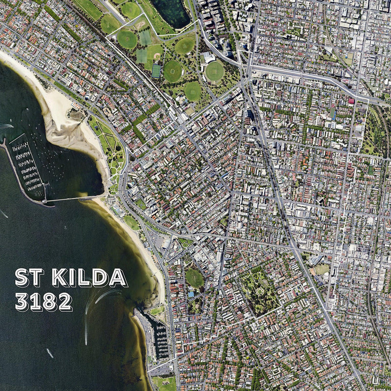 St Kilda 3182 (Square) Jigsaw Puzzle by Artist Craig Holloway and Manufactured by QPuzzles in Queensland