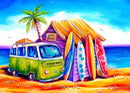 Surfshack (Landscape) Jigsaw Puzzle by Artist Deborah Broughton and Manufactured by QPuzzles in Queensland