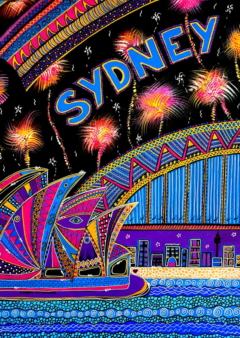 Sydney New Years Eve (Portrait) Jigsaw Puzzle by Artist Karen McKenzie and Manufactured by QPuzzles in Queensland