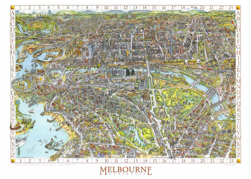 The Melbourne Map (Landscape) Jigsaw Puzzle by Artist Melinda Clarke and Manufactured by QPuzzles in Queensland