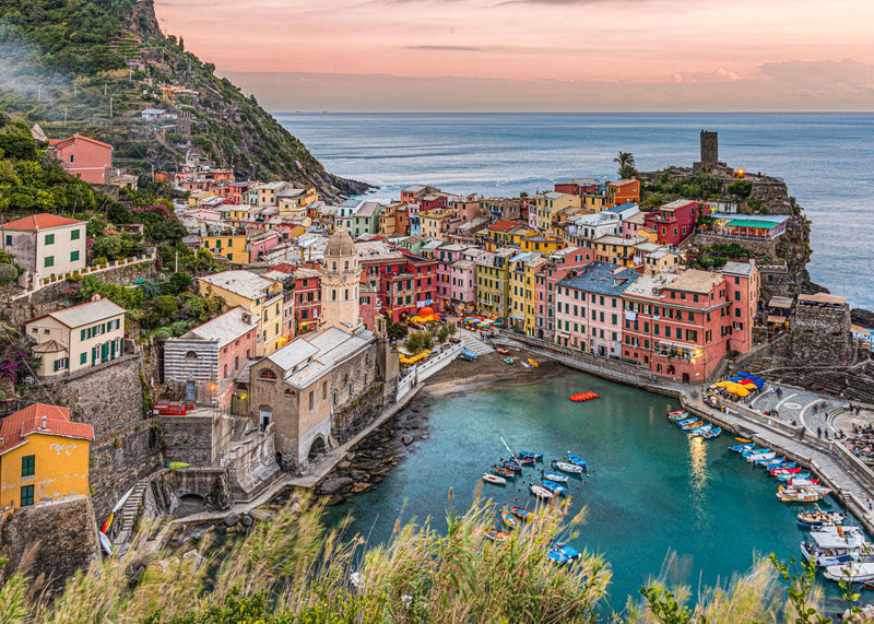 Vernazza Sunset (Landscape) Jigsaw Puzzle by Artist Jaime Dormer and Manufactured by QPuzzles in Queensland