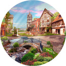 Village Bridge (Round) Jigsaw Puzzle by Artist QPuzzles and Manufactured by QPuzzles in Queensland