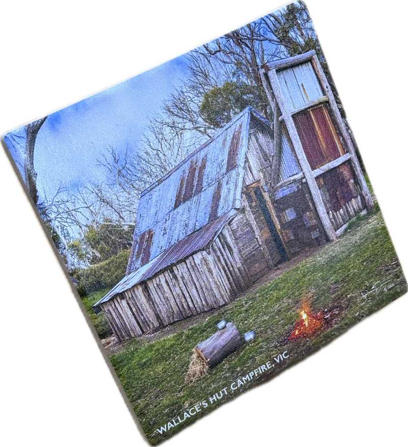 Wallace's Hut Campfire,VIC Ceramic Coaster