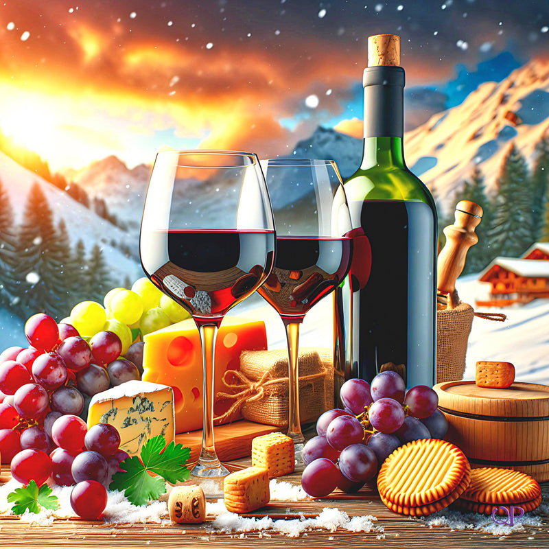 Wine & Cheese In The Alps (Square)