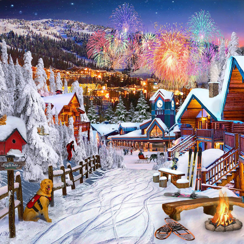 WinterPlayground (Square) Jigsaw Puzzle by Artist MGL Licensing and Manufactured by QPuzzles in Queensland